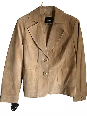 MOSSIMO Suede LEATHER Blazer JACKET With  Pockets Buttons & Back Belt  Size XXL • $29.99