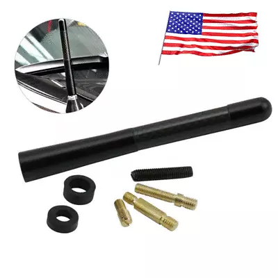 $8.99 • Buy 4.7inches Car Antenna Carbon Fiber Radio FM Antena Black Kit Universal Screw EOJ