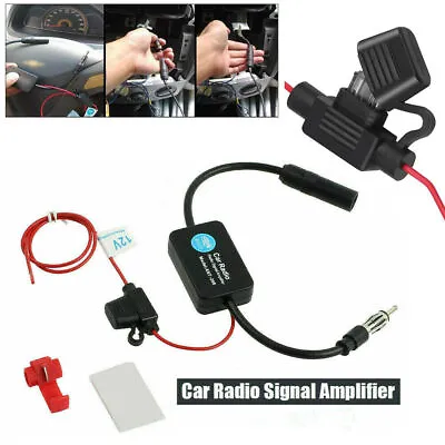 Car Stereo FM & AM Radio Signal Antenna Aerial Signal Amp Amplifier Booster • $7.58