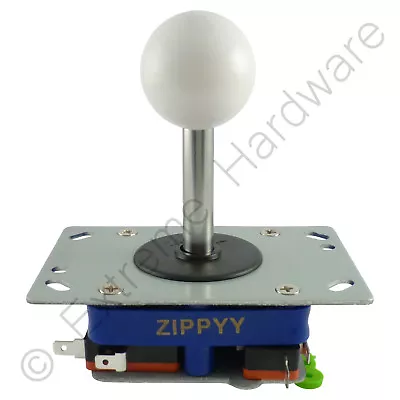 Zippyy Long Shaft Ball Top Arcade Joystick 2/4/8 Way (White) Zippy - MAME JAMMA • £9.49