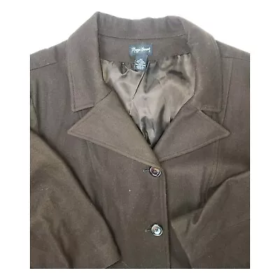Maggie Barnes Womens 5X Coat Brown Wool Button Up Full Length  • $16.99
