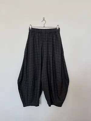 £99 • Buy OSKA Grey / Black Cotton Balloon Trousers Size 2 / UK 12