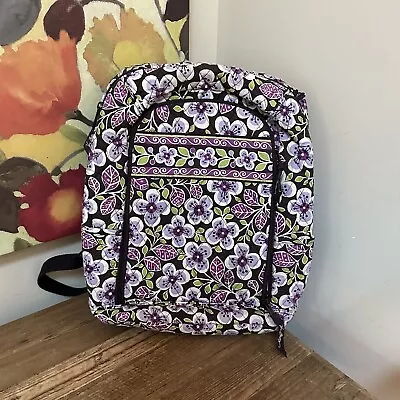 Vera Bradley Plum Petals Laptop Backpack Tech Side Entry Purple Floral • $38