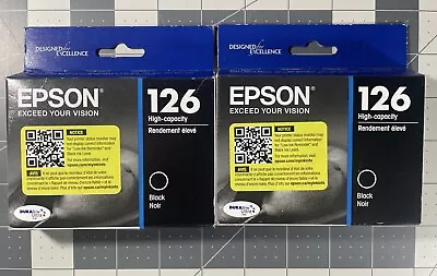 2xNEW SEALED Genuine Epson 126 Black Ink Cartridge Exp 6/2026 Same/Next Day Ship • $29.95