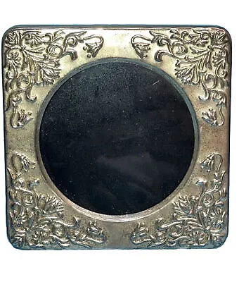 Vintage Floral Silver Plated Square Photo Frame 4”x4” With 3”D Photo Opening PO • $12.90