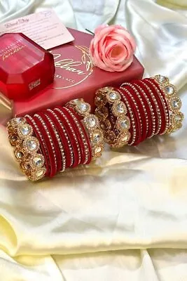 Indian Bollywood Bridal Traditional Wedding Metal Bangles Set Fashion Jewelry • $18.69