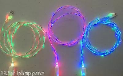 LED DUAL COLOR Light Charger Cable FOR Apple IPhone 8 7 6 Plus 5S MICRO USB B C • $9.49