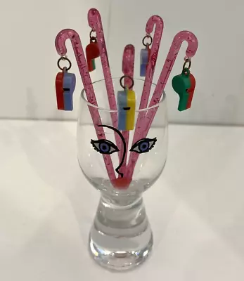 Vintage Barware: Lot Of (5) “Wet Your Whistle” Swizzle Sticks/Cocktail Stirrers • $9.65