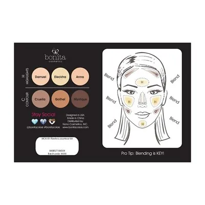 BONITA Flawless CONTOUR KIT Concealer Palette 6 Colors NEW IN BOX • $7.99