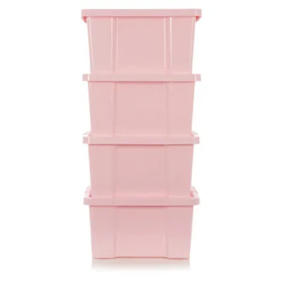 £21.99 • Buy Pink Box With Clear Lid 27L - Set Of 4