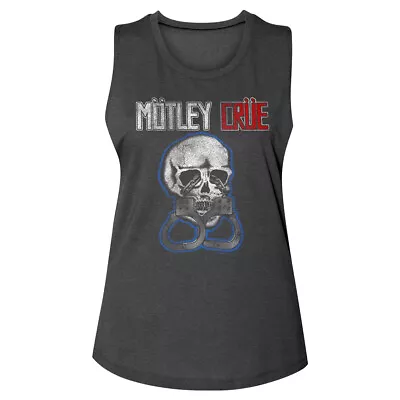 Motley Crue Skull Handcuffs Women's Tank Top Shout At The Devil Album Heavy • $28.50
