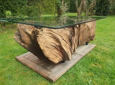 £2250 • Buy Oak Tree Root Coffee Table, Large Live Edge Unique Designer Table, BOHO Timeless