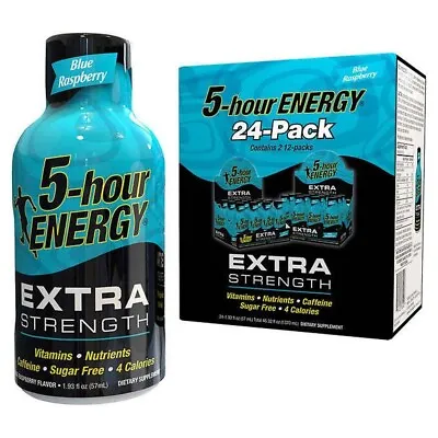 5 Hour Energy Extra Strength Blue Raspberry 24 Count Exp: 05/25 • $54.81