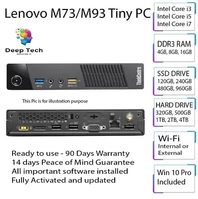 £265 • Buy Windows 11 Lenovo ThinkCentre M93 Tiny Core I7 16GB RAM 1TB SSD Wi-Fi PC Desktop