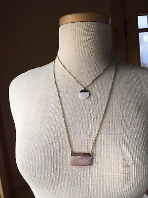$12.95 • Buy Lot Of 2 Zara Jewelry Necklace Gold Tone Shell Wear Together Or Separate