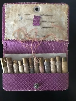 Antique Travel Sewing Kit W/ Needlepoint • $18