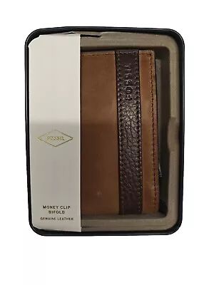  Fossil Men's Quinn Money Clip Bifold Brown ML3650200 • $42