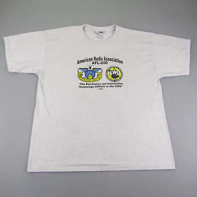 Vintage American Radio Association Shirt Mens XXL Gray AFL-C10 Union ILWU Tee ^ • $34.97