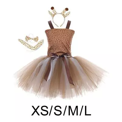 Baby Toddler Girls Kids Giraffe Tutu Dress Costume Animal Xmas Cosplay Dress Up • £14.34