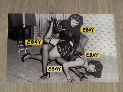 4X6 Vintage Artistic Photo Bettie Page Being Spanked By Another Woman Lingerie • $1.99