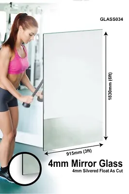 £130 • Buy Large Mirror GLASS GYM Safety Backed 4MM THICK VALUE 6FT X 3FT 183CM X 91CM