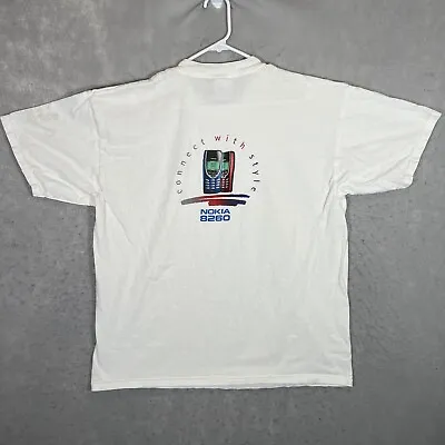 A1 Vintage 90s Nokia 8260 Cell Phone Promo T Shirt Adult XL White Mens • $41.99