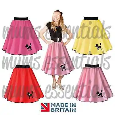 Womens POODLE SKIRT 50s Rock And Roll 50s Dance Plus Size Polyester • £11.99