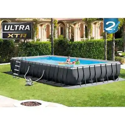 INTEX Swimming Pool Set Frame Lounge Ultra XTR Rectangular VidaXL • £2369.99