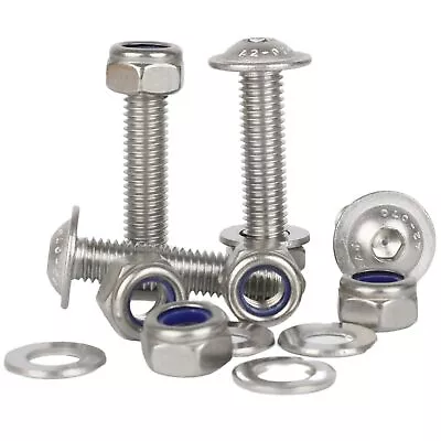 Flanged Button Head Screws M3 M4 M5 M6 M8 & Nyloc Nuts & Washers Stainless Steel • £17.57