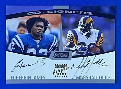 2000 Topps Stadium Club Co-Signers Dual Auto Edgerrin James Marshall Faulk • $129.99