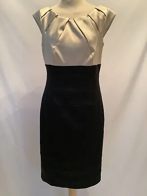 Black Satin Evening Party Dress From Jax Size 10 (UK) Us 6 Occasion • £12.99