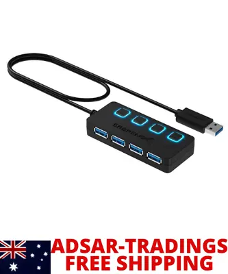 $18.29 • Buy Sabrent 4-Port USB 3.0 Hub With Individual LED Power Switches (HB-UM43) NEW AU