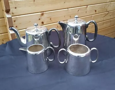 4 Piece Hotel Plate Silverplated EPNS Tea Service Sheffield Teapot Cream Sugar • £19.99