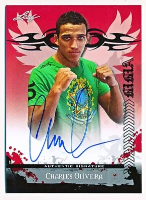 2010 Leaf MMA Charles Oliveira Auto Rc #AV-CO1 - QTY AVAIL • $129.99