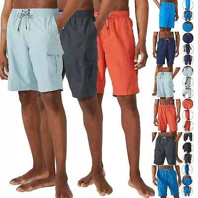 Mantaray Mens Swim Shorts Quick Dry Mesh Lined Cargo Pocket Beach Trunks Pants • £8.99