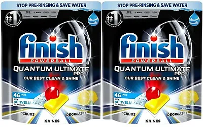 92 Tablets - 2 Packs Of 46 Pack Finish Quantum Ultimate Pro Dishwash Lemom • $94.50