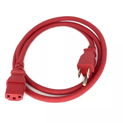 Red 4FT Universal 3 Prong AC Power Cord Cable 18AWG Computer Printer Monitor TV • $7.51