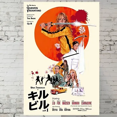 Kill Bill Movie Poster Uma Thurman Quentin Tarantino - 11x17  Wall Art Gift • $14.90
