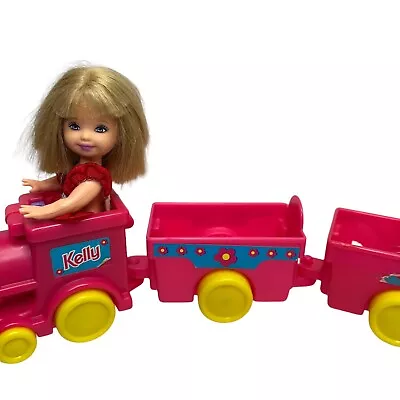 Barbie Hot Pink Doll Train Toy Train With Kelly & Tommy Mattel 1990's Vintage • $12.99