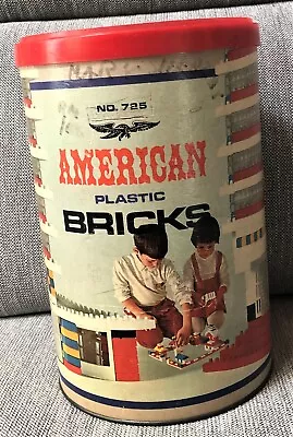 VTG. Halsam Products American Plastic Bricks Set No. 725 In Can LEGGO • $25