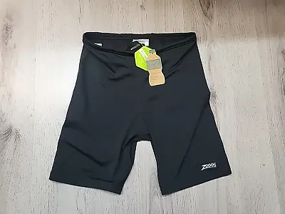 Zoggs Ecolast Mens Swim Trunks Shorts Size 30 Black Swimwear Drawstrings • £14