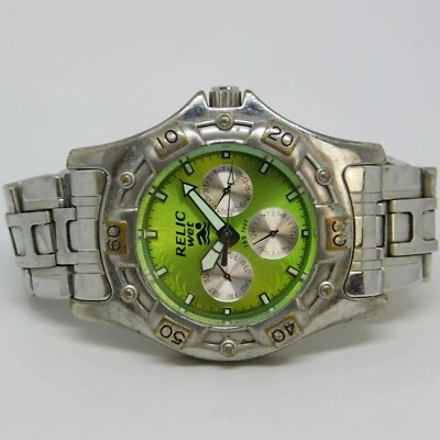 $18.99 • Buy Relic Wet ZR15353 Silver Tone Quartz Analog Men's Watch Sz. 6  New Battery