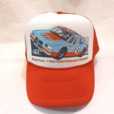 Richard Petty Snapback Trucker Hat Red White 43 The King STP Vintage Nascar Cap • $26.99