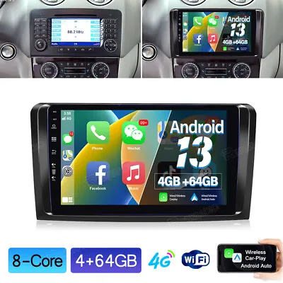 9  Car Radio 4+64GB Android 13 CarPlay For Mercedes Benz ML GL Class ML320 ML350 • $199.99