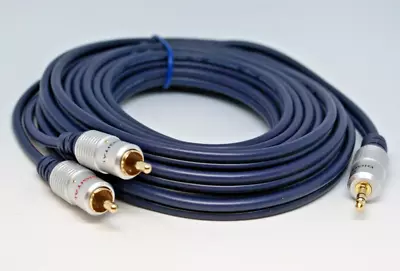 2-Male RCA To 3.5mm Gold Audio Monster TYPE Audiophile OFC 15ft Cable NEW • $15.99