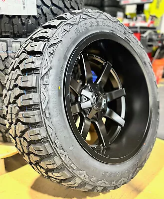 22x12 Fuel Maverick Black Wheels 35  MT Tires Package 8x6.5 Dodge Ram 2500 3500 • $2469.05