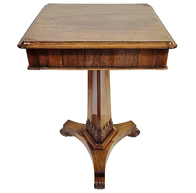 Antique ENGLISH 19th C REGENCY Carved ROSEWOOD Nigtstand SIDE TABLE Work Desk • $497.25