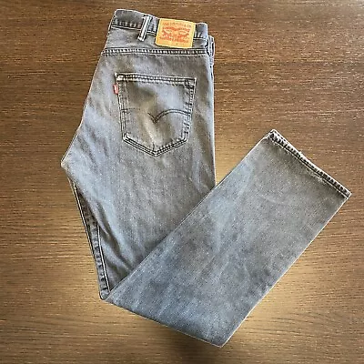 Levis 501 Jeans Black 38x34 Distressed Button-Fly Faded Paint  • $48.98