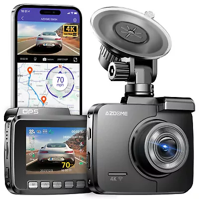 AZDOME 4K Ultra HD 2160P WiFi Dash Cam Car DVR Camera With GPS IR Night Vision • $89.99