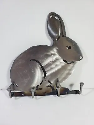 Laser Cut Metal Bunny Rabbit Key 4 Hook Nail • $20